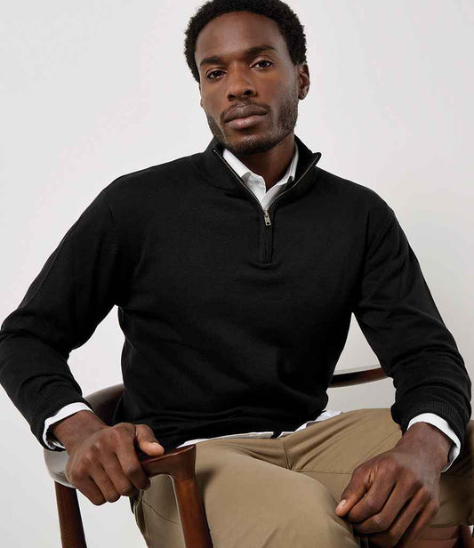 Kustom Kit Regular Fit Arundel 1/4 Zip Sweater