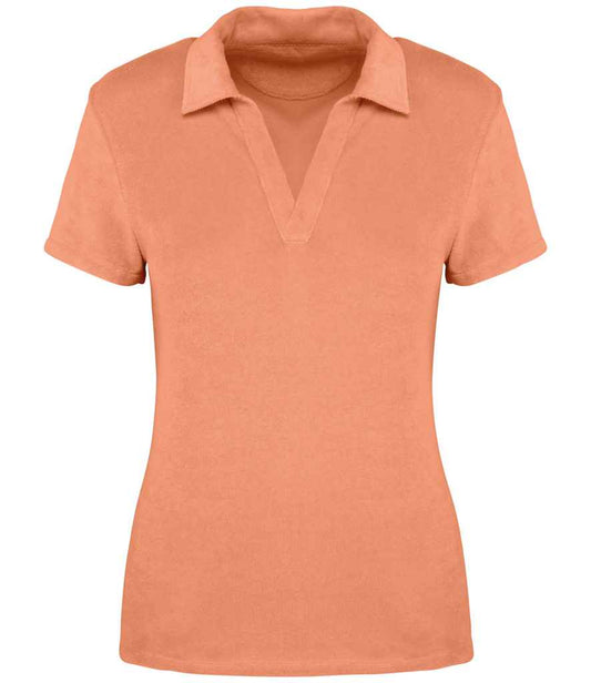 Native Spirit Ladies Terry Towel Polo Shirt