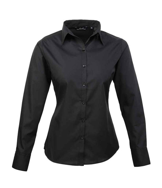 Premier Ladies Long Sleeve Poplin Blouse (1/3)