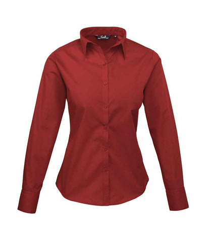 Premier Ladies Long Sleeve Poplin Blouse (1/3)
