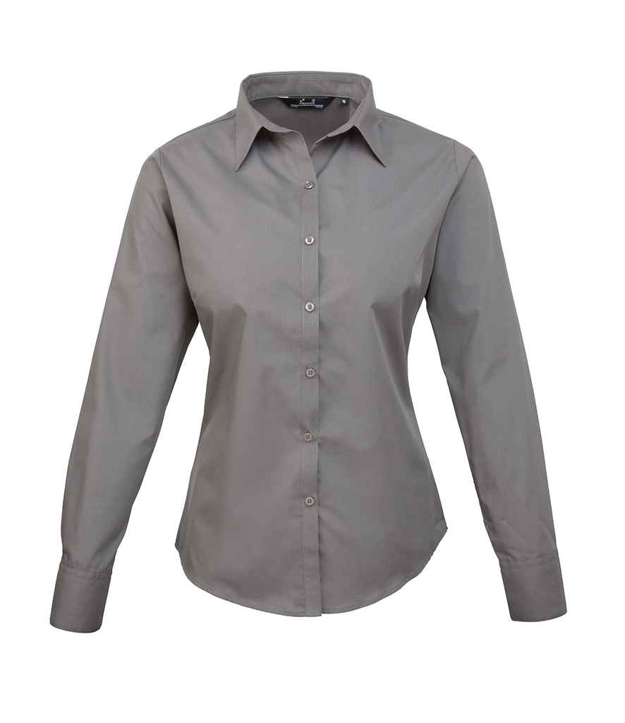 Premier Ladies Long Sleeve Poplin Blouse (1/3)