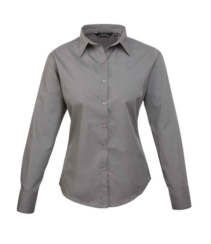 Premier Ladies Long Sleeve Poplin Blouse (1/3)