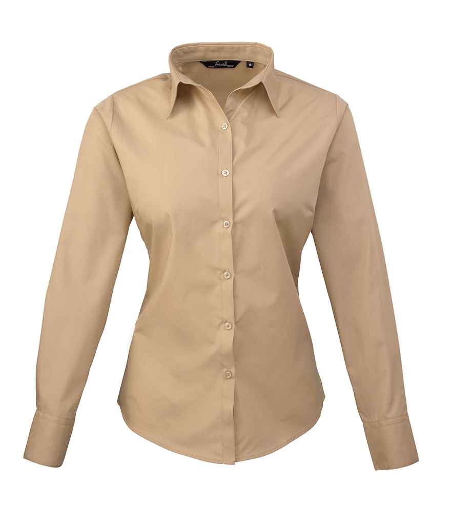 Premier Ladies Long Sleeve Poplin Blouse (1/3)