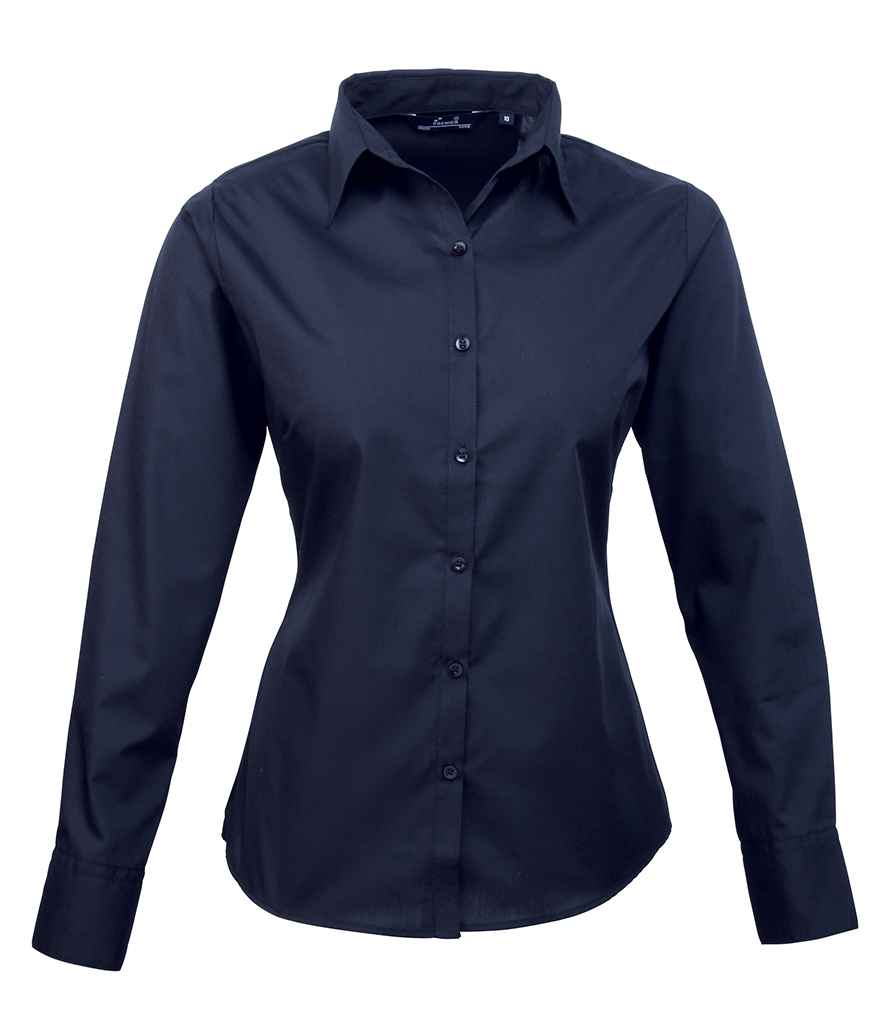 Premier Ladies Long Sleeve Poplin Blouse (2/3)