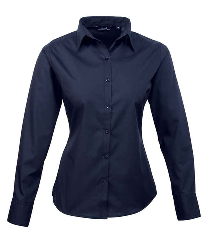 Premier Ladies Long Sleeve Poplin Blouse (2/3)