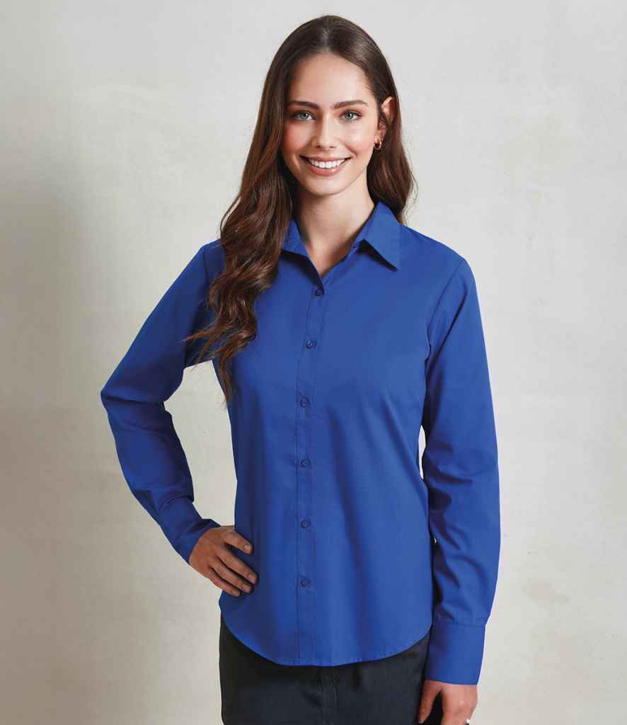 Premier Ladies Long Sleeve Poplin Blouse (2/3)