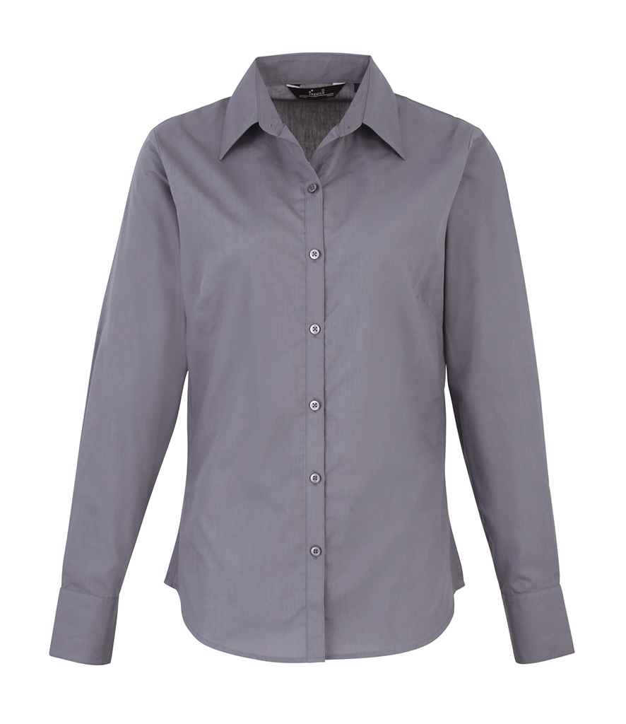 Premier Ladies Long Sleeve Poplin Blouse (3/3)