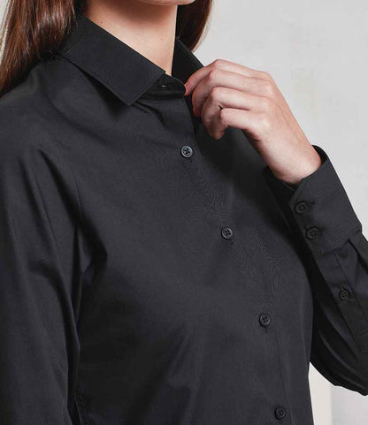 Premier Ladies Recyclight® Long Sleeve Poplin Shirt