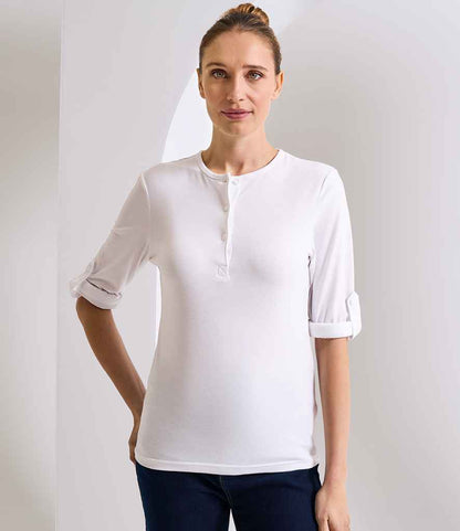 Premier Ladies Long John Roll Sleeve T-Shirt