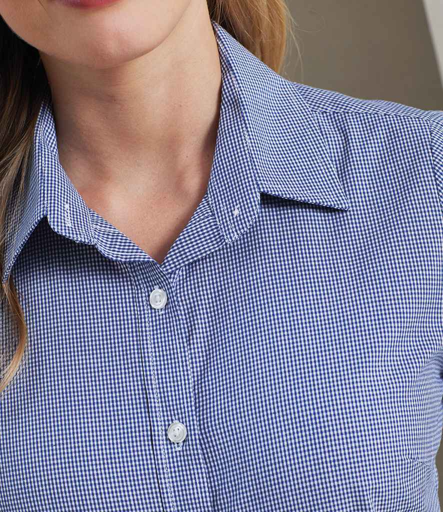 Premier Ladies Gingham Short Sleeve Shirt