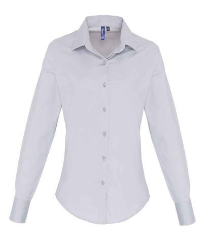 Premier Ladies Long Sleeve Stretch Fit Poplin Shirt