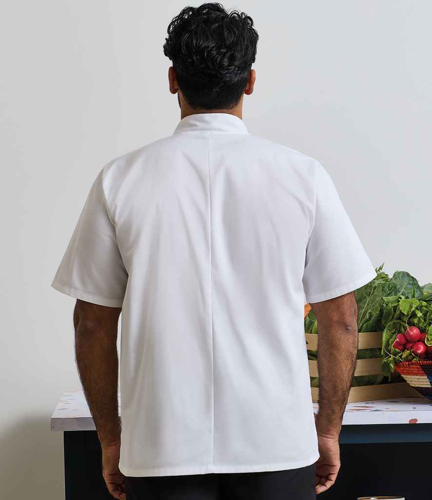 Premier Unisex Short Sleeve Stud Front Chef's Jacket