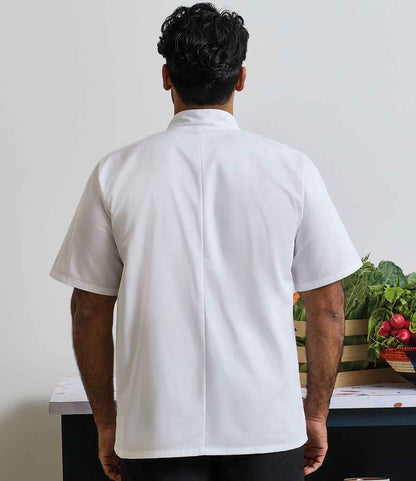 Premier Unisex Short Sleeve Stud Front Chef's Jacket