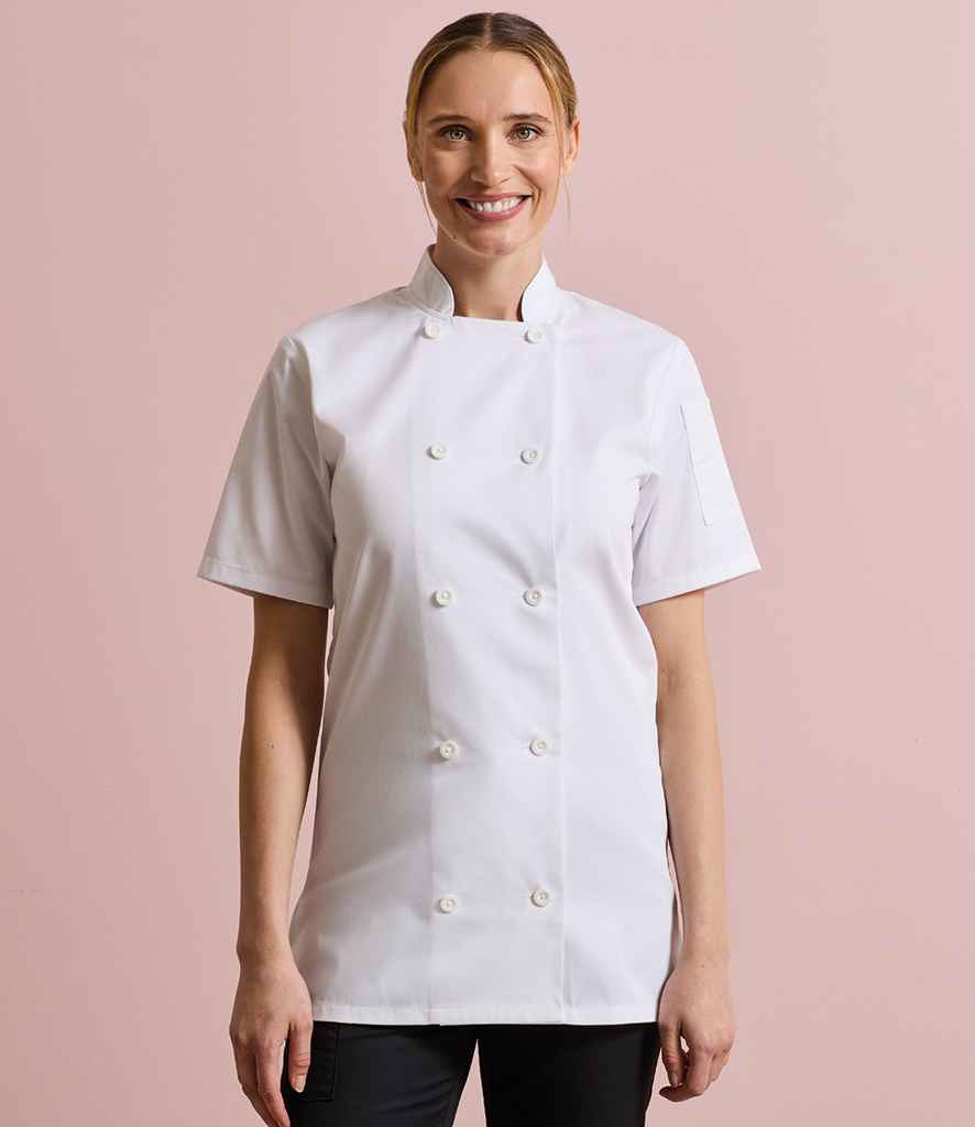 Premier Ladies Short Sleeve Chef's Jacket