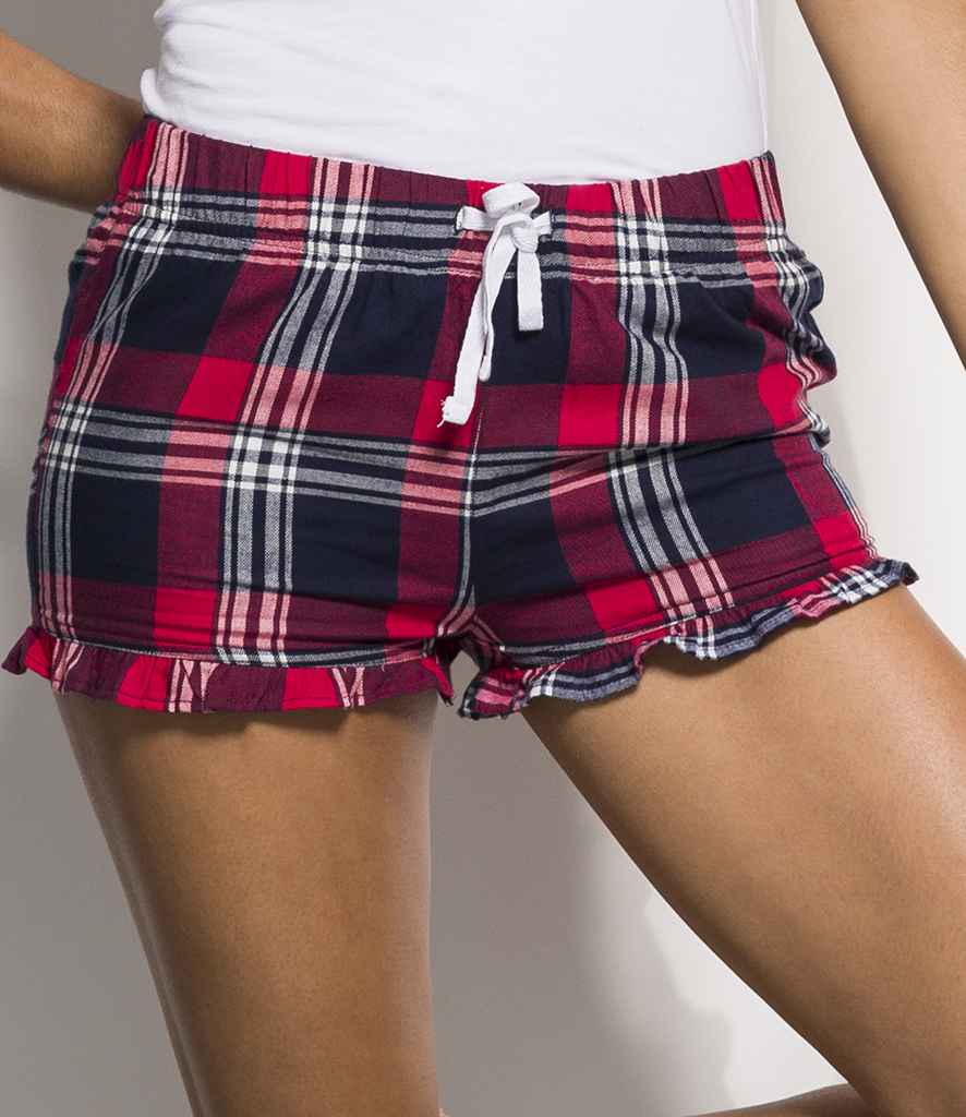SF Clothing Ladies Tartan Frill Lounge Shorts