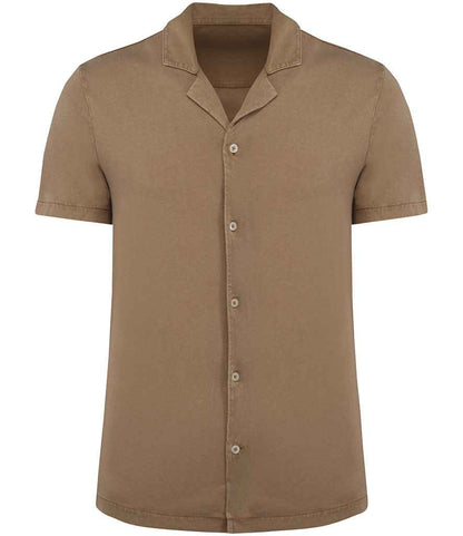 Spasso Jersey Short Sleeve Bowling Collar Shirt
