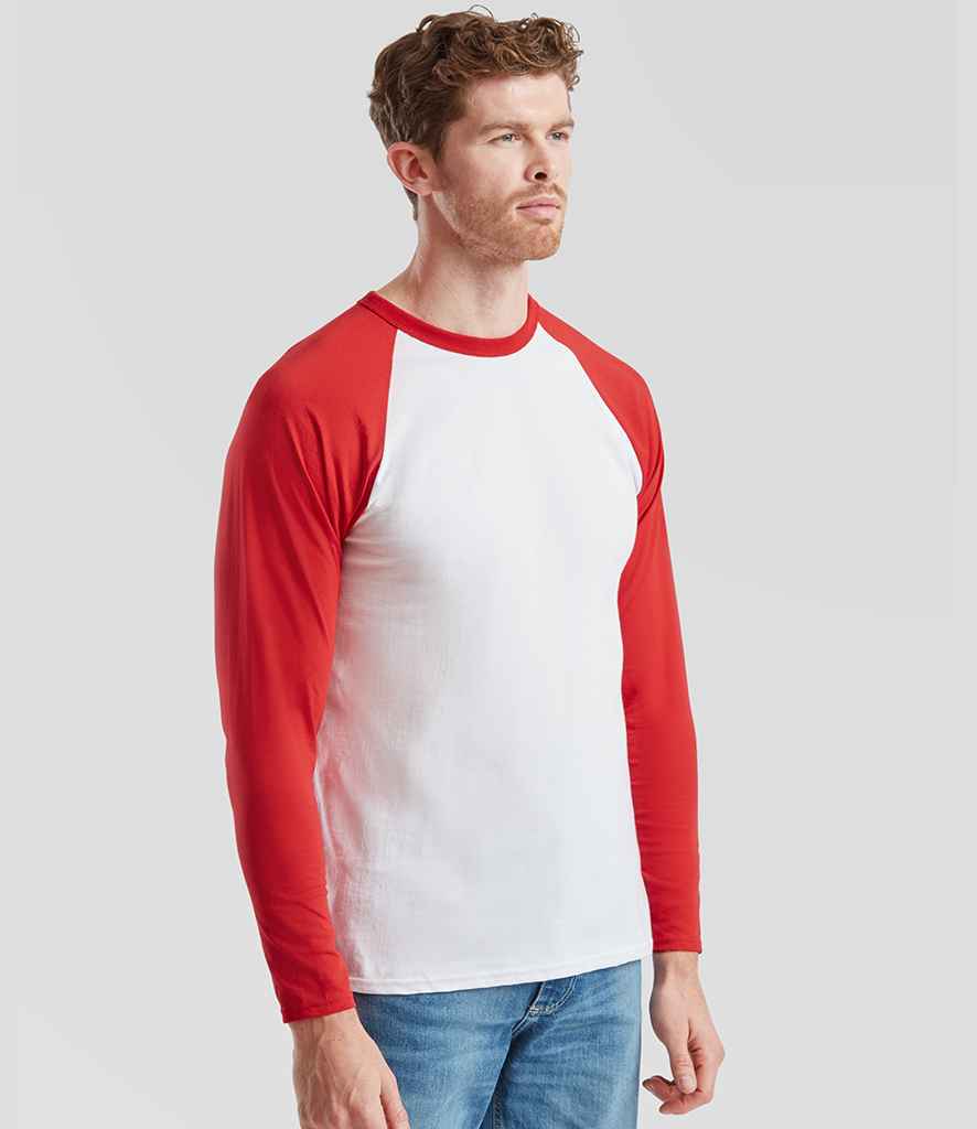 Fruit of the Loom Contrast Long Sleeve Baseball T-Shirt