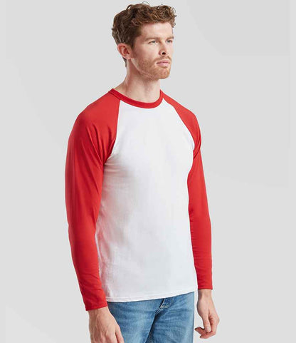 Fruit of the Loom Contrast Long Sleeve Baseball T-Shirt
