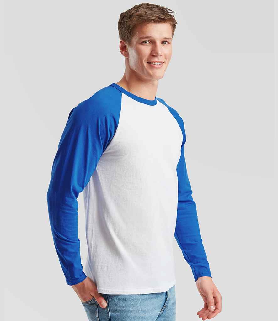 Fruit of the Loom Contrast Long Sleeve Baseball T-Shirt