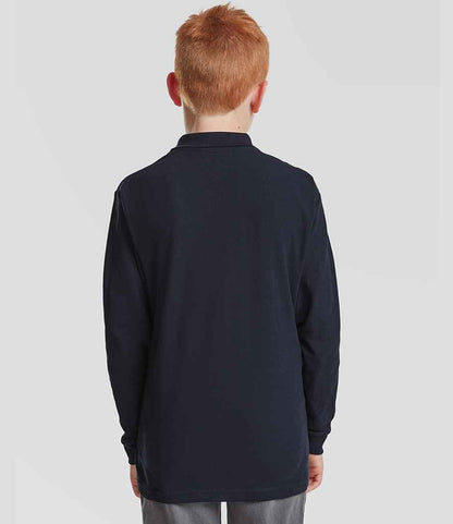 Fruit of the Loom Kids Long Sleeve Poly/Cotton Piqué Polo Shirt