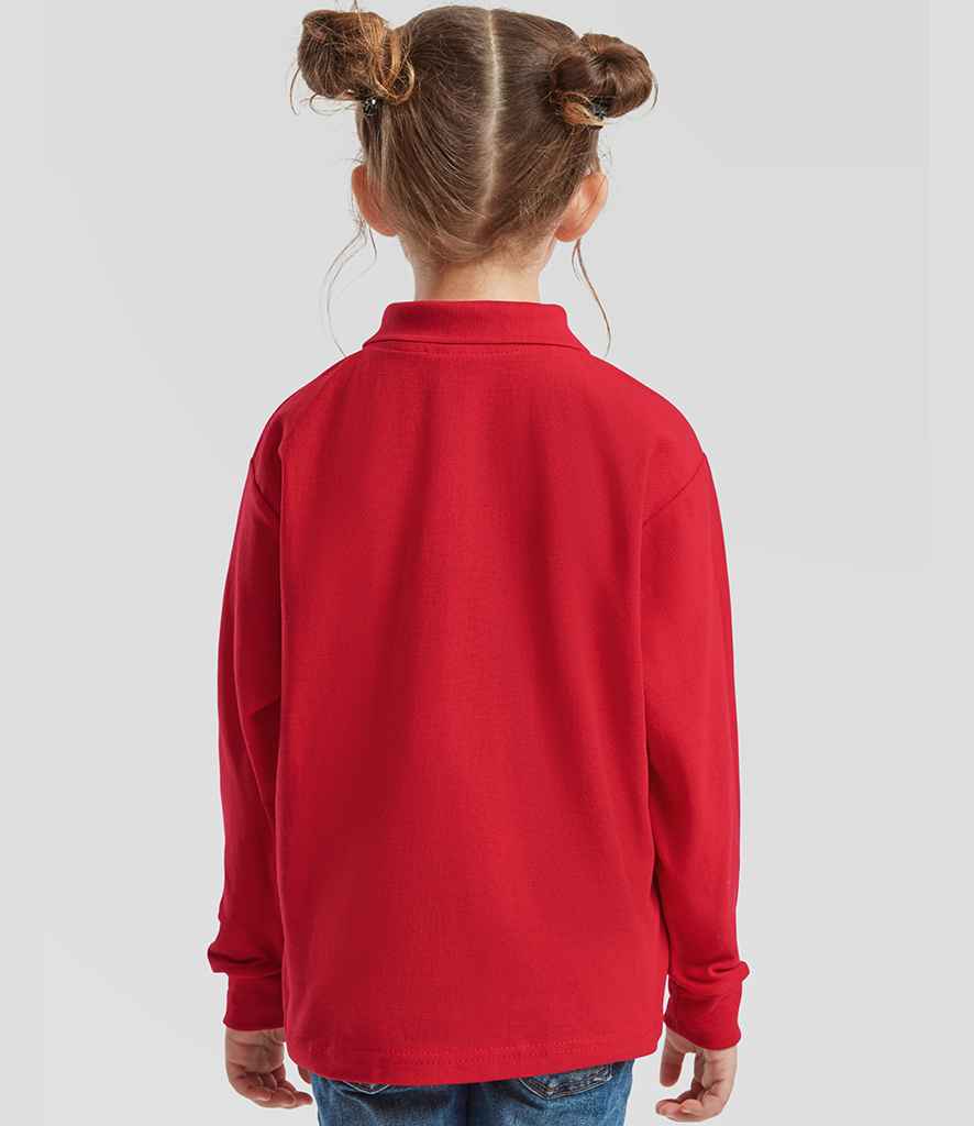 Fruit of the Loom Kids Long Sleeve Poly/Cotton Piqué Polo Shirt