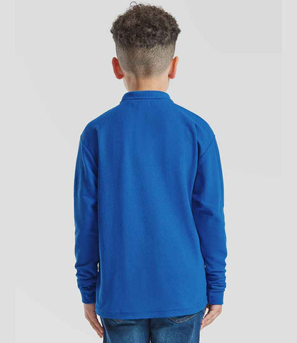 Fruit of the Loom Kids Long Sleeve Poly/Cotton Piqué Polo Shirt