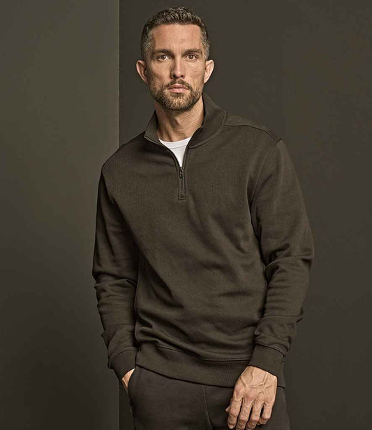 Tee Jays Ribbed Interlock Half Zip Sweatshirt