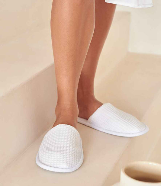 Towel City Waffle Mule Slippers