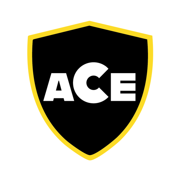 ACE logo on a white background